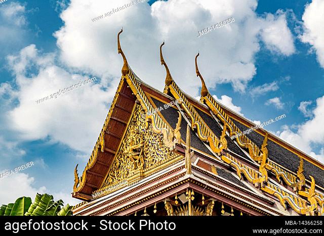 Temple of the Emerald Buddha, Phra Ubosot, Royal Palace, Grand Palace, Wat Phra Kaeo, Bangkok, Thailand, Asia