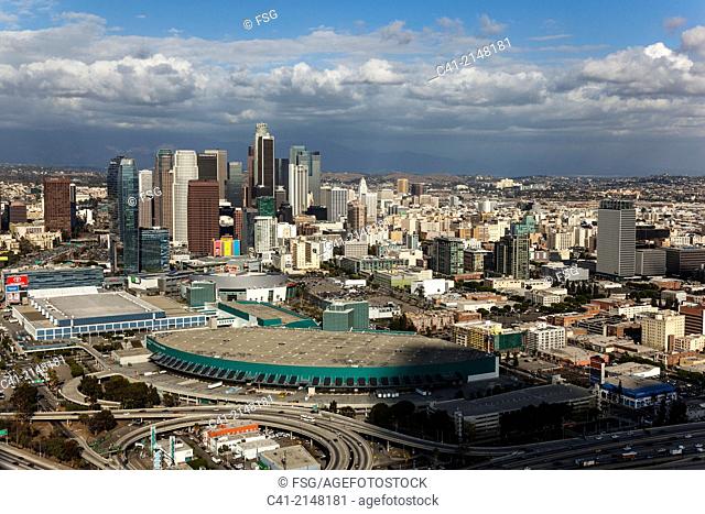 Aerial view of downtown Los Angeles. California, USA