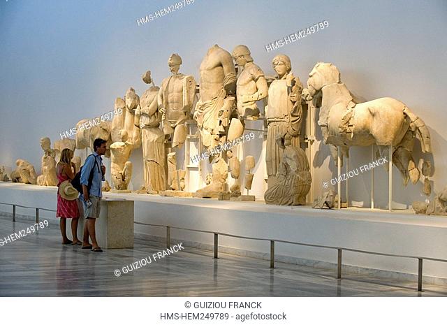 Greece, Peloponnese Region, Olympia, the Archaeological Museum, pediment of the Zeus Temple