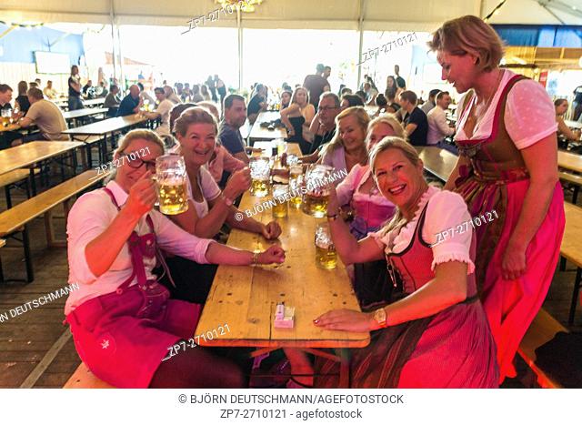Kiel, Germany - June 22nd 2016: Impressions of the fifth Day of the Kieler Woche 2016 in the Bavaria Tent