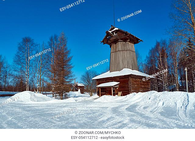 Russian Traditional wooden mill, Malye Karely village, Arkhangelsk region, Russia