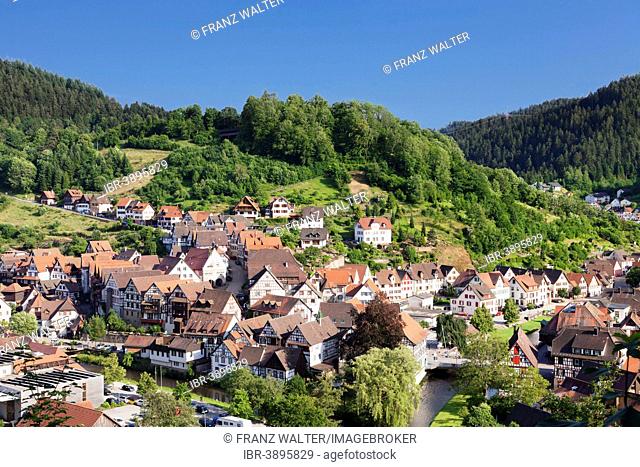 Townscape of Schiltach, Black Forest, Kinzigtal valley, Baden-Württemberg, Germany