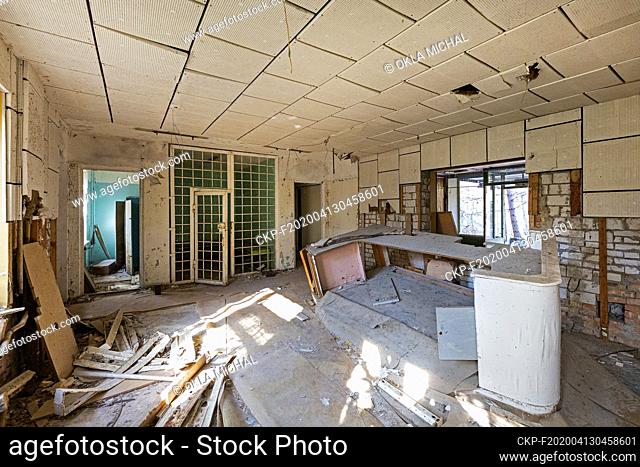 The October 17, 2019, photo of Pripyat Police Office in abandoned territory in Ukraine nearby Chernobyl Nuclear Power Plant