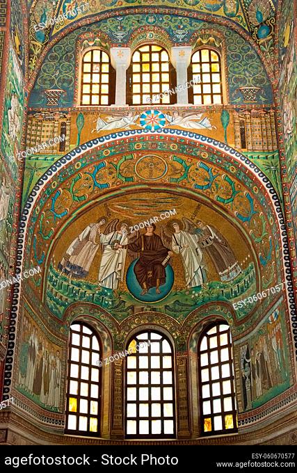 Byzantine mosaic in the basilica of San Vitale, Ravenna, Italy