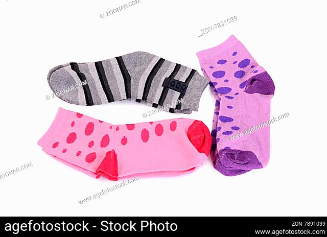 Children#39;s socks isolated on a white background