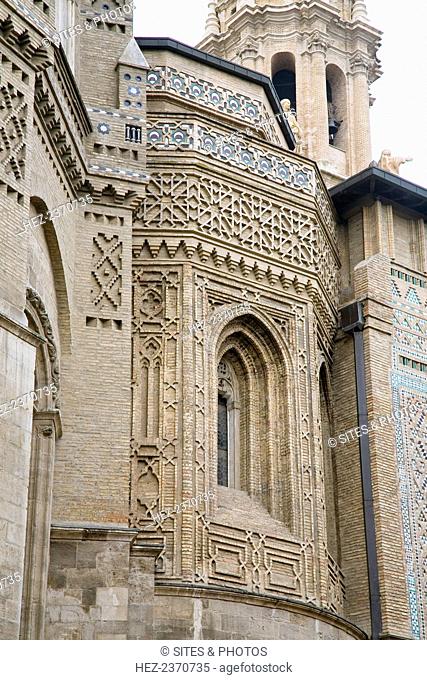 Exterior detail, La Seo Cathedral, Zaragoza, Spain, 2007. The construction of the cathedral began in 1140 on the site of an earlier mosque