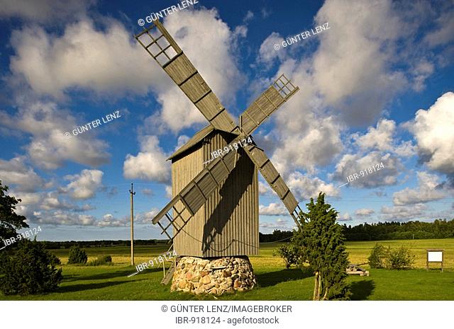 Windmill, Harju, Hiiumaa, Baltic Sea island, Estonia, Baltic States, Northeast Europe