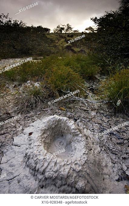 A bubbling mud pot at Rincon de la Vieja National Park in Costa Rica