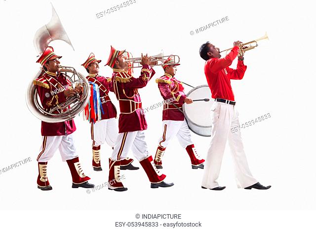 Bandwalas playing on their instruments