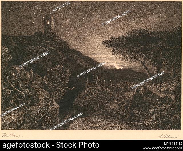 The Lonely Tower. Artist: Samuel Palmer (British, London 1805-1881 Redhill, Surrey); Date: 1879; Medium: Etching; fourth state of seven; Dimensions: sheet: 14...