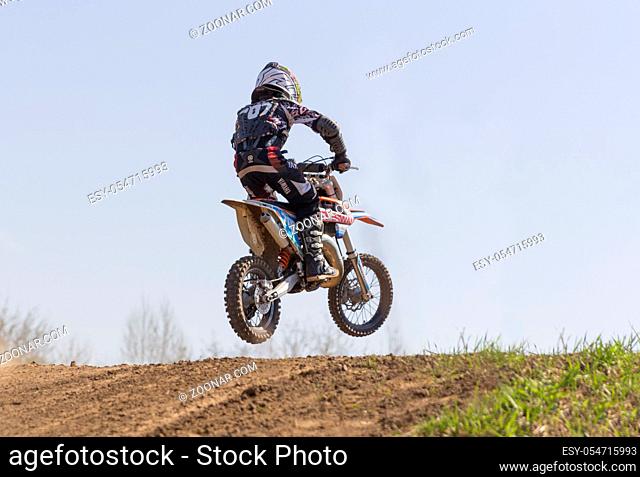MOSCOW - JUNE 4: Motorcyclist at the European Championship in motocross in Russia on June 4, 2017 in Moscow, Russia