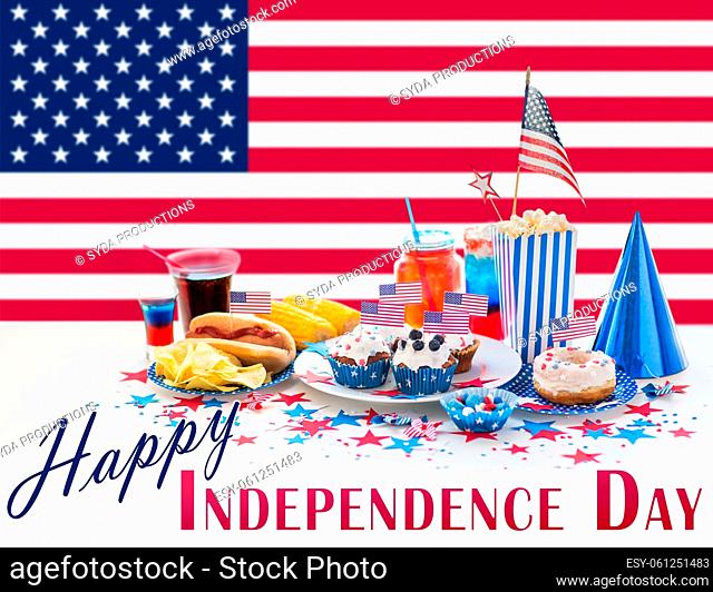 food and drinks on american independence day party