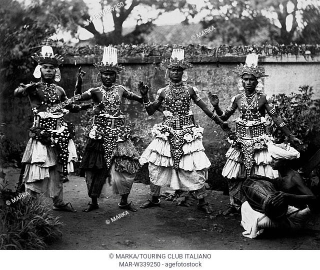 asia, sri lanka, kandy, danze sacre buddiste, 1910 // Asia, Sri Lanka, Kandy, Buddhist sacred dances, 1910