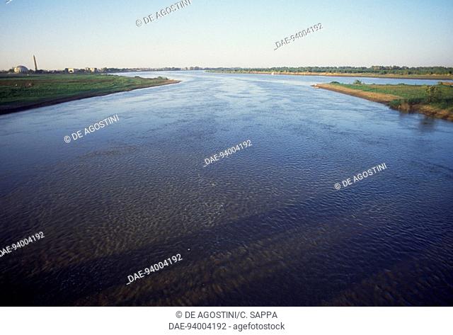 White Nile and Blue Nile confluence, near Khartoum, Sudan