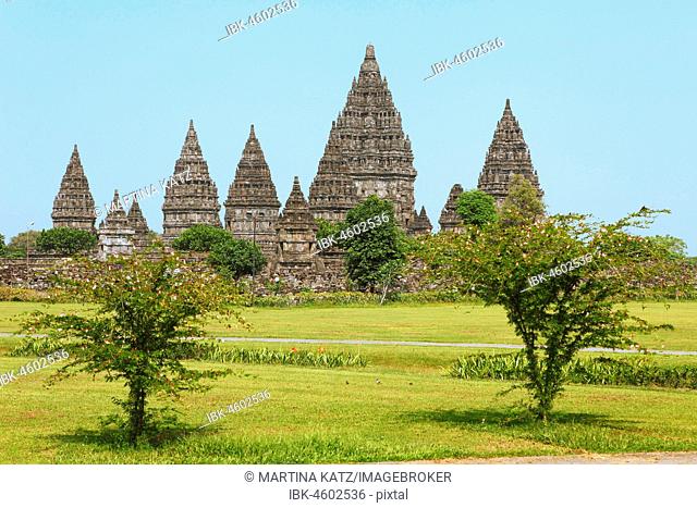 Stupas, Hindu temple complex Prambanan, Yogyakarta, Java, Indonesia