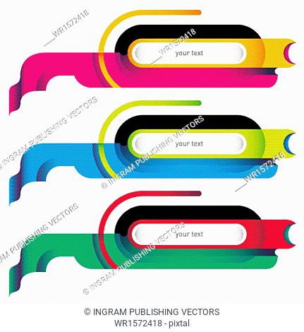 Designed banners set in color