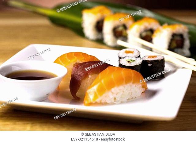 Asia and food on sushi
