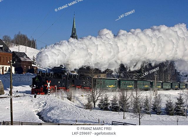 Fichtelberg Railway, Hammerunterwiesenthal, Oberwiesentahl, Ore mountains, Saxony, Germany