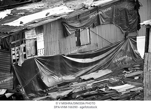 Slum Behram Naupada at Anant Kanekar Marg ; Bandra ; Bombay Mumbai ; Maharashtra ; India 17-September-2009
