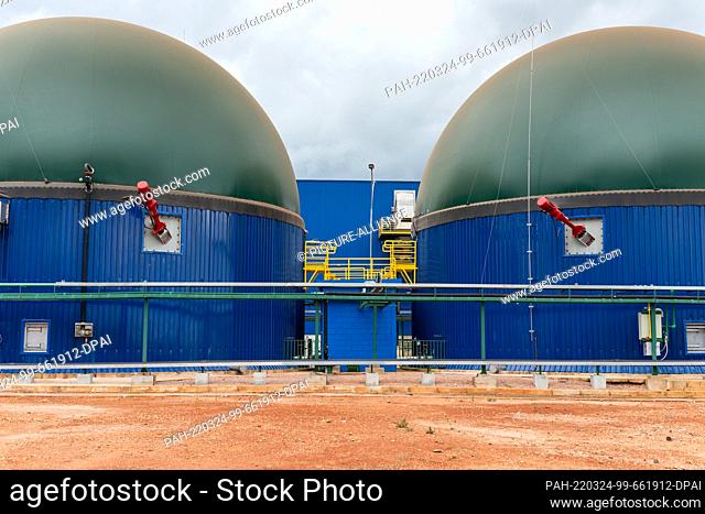 24 March 2022, Brazil, Ponta Grossa: View of a biogas plant opened in 2021, producing biogas from organic waste from major industries