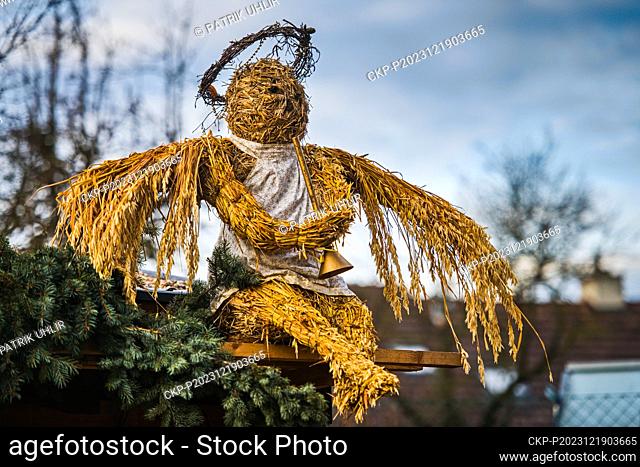 The Jezera straw nativity scene was made for the eleventh time in Jezera, the local part of Pozorice, Brno region, Czech Republic, December 19, 2023