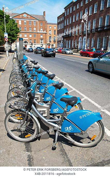 Dublinbikes bicycle scheme point Merrion Square central Dublin Ireland Europe