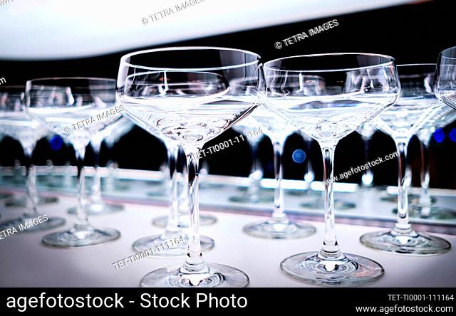 Empty champagne glasses