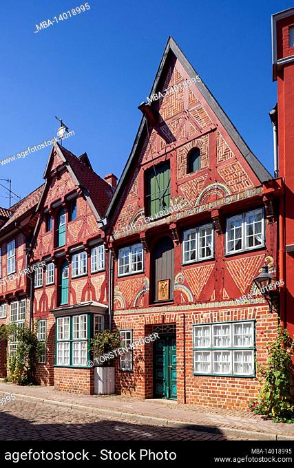 historic house facades in the old town, lueneburg, lower saxony, germany, europe