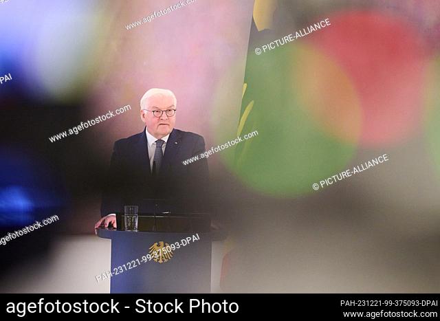 21 December 2023, Berlin: Frank-Walter Steinmeier, Federal President, speaks on the change of judges at the Federal Constitutional Court in Bellevue Palace