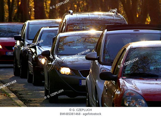 traffic jam on traffic route L191, Germany, North Rhine-Westphalia