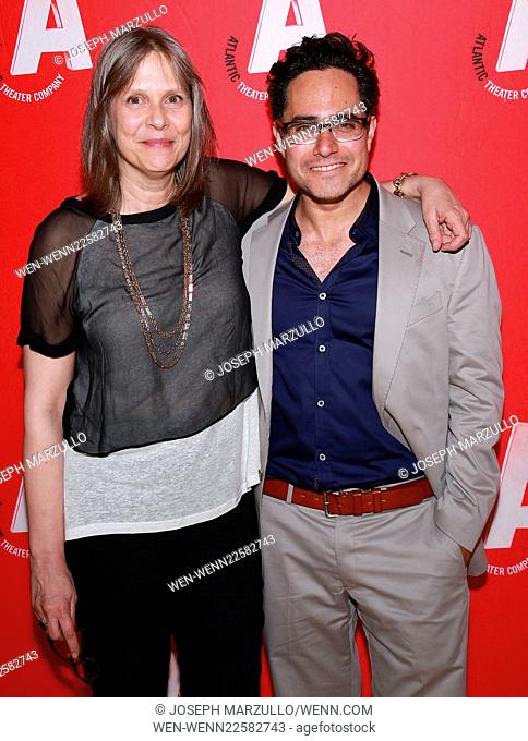 Opening night after party for Guards At the Taj at the Atlantic Theater Company - Arrivals. Featuring: Amy Morton, Rajiv Joseph Where: New York City, New York