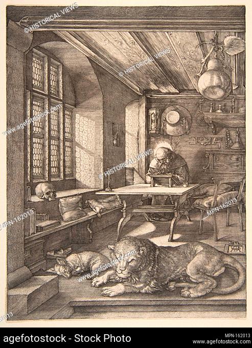 Saint Jerome in His Study. Artist: Albrecht Dürer (German, Nuremberg 1471-1528 Nuremberg); Date: 1514; Medium: Engraving; Dimensions: Sheet: 9 5/8 x 7 3/8 in
