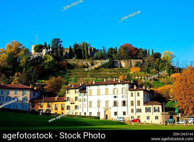 the Fara and the Rocca (Fortress), Bergamo, Italy