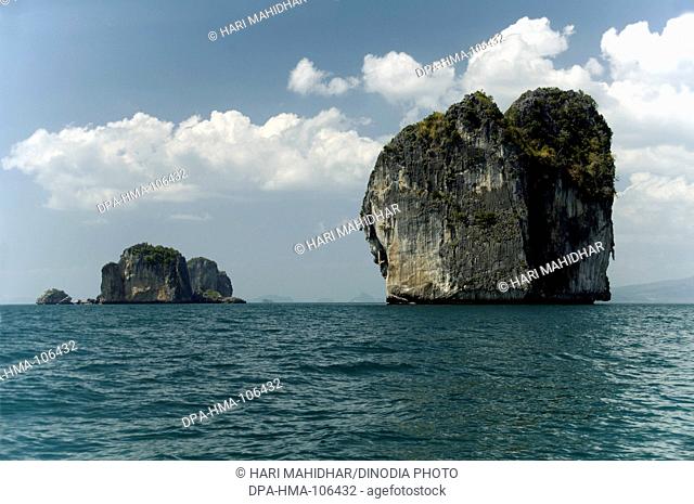 Rock Formations with Emerald Water Nang Krabi Province ; Thailand ; South East Asia