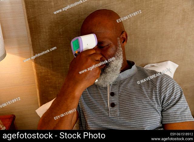 Senior african american man spending time at home