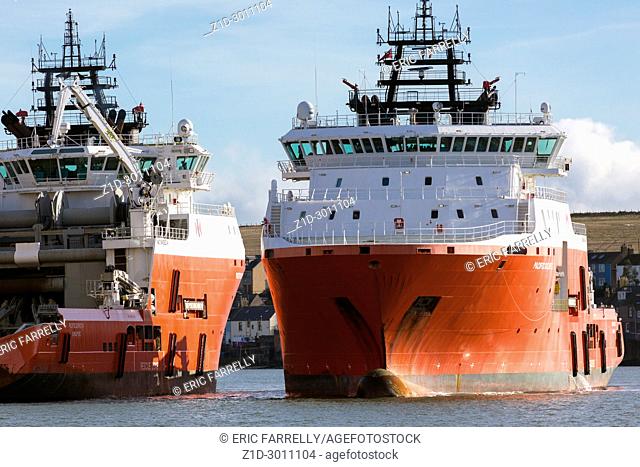 Oil support Vessel ""Pacific Duchess"" arriving Montrose Scotland