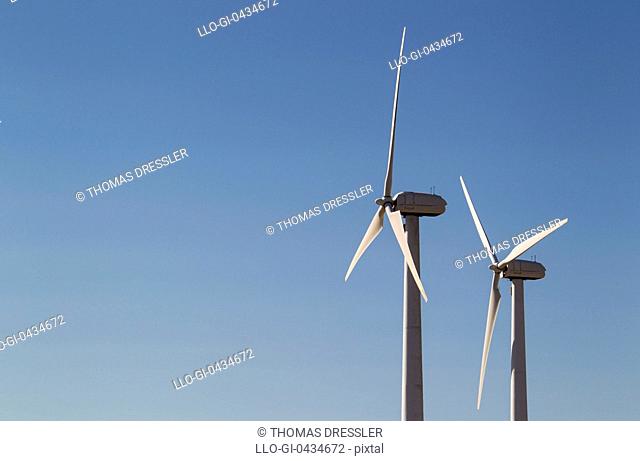 Windmills on a wind farm near Tarifa. Cadiz province, AndalucÃ­a, Spain