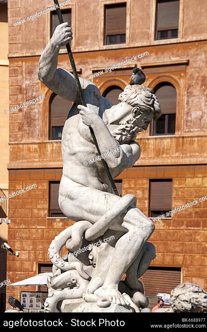 Piazza Navona, Fountain of Neptune, close-up, Rome, Lazio, Italy, Europe