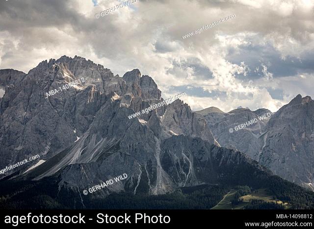 view from the carnic main ridge to the sexten dolomites, south tyrol, italy