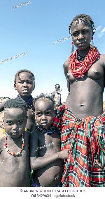Dassanech tribe woman and children Ethiopia