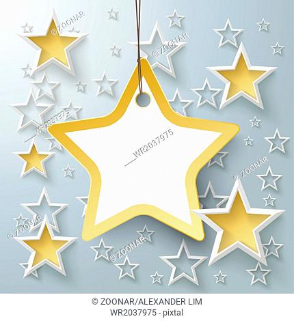 Golden Star Price Sticker With Stars PiAd