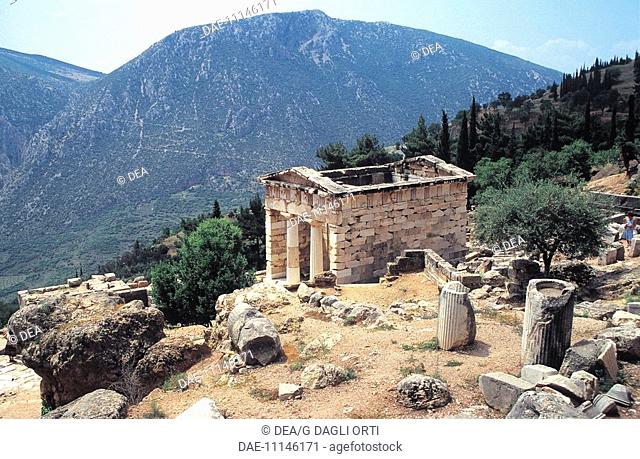 Greece - Central Greece - Delphi. Sanctuary of Apollo. Athenian Treasury