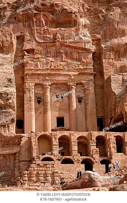 The Urn Tomb, one of the the Royal Tombs, Petra, Jordan
