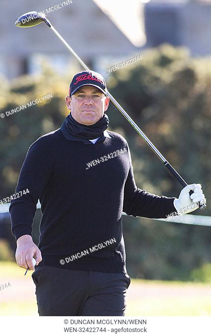 Celebrities hit the fairways for the first day at the professional and amateur competition, Alfred Dunhill Links Championship on the Old Course in St Andrews