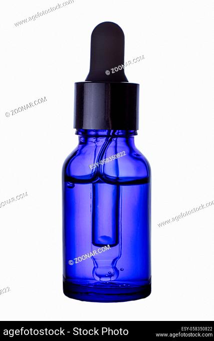 Serum glass bottle isolated on white background. Cosmetics skin care, Moisturizer, Serum oil Bottle on white. Blank packaging clear glass serum bottle products...