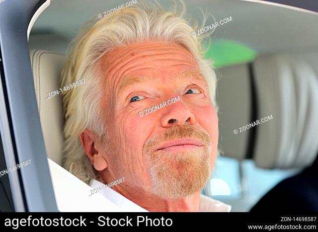 Sofia, Bulgaria - 19 May 2017: British businessman Richard Branson is seen after arriving at Sofia Airport