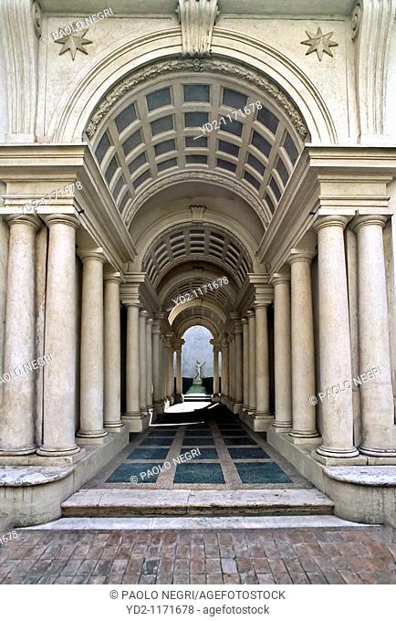 Italy, Lazio, Rome, Palazzo Spada, room perspective built by Borromini