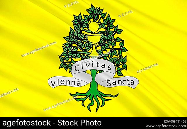 Flag of Vienne is a commune in southeastern France. It is the fourth largest city after Grenoble in the Isere department, of which it is a subprefecture