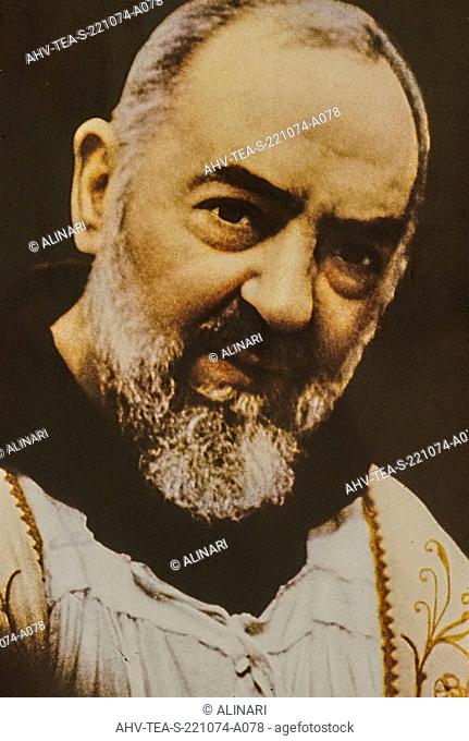 Portrait of Padre Pio (1887-1968), shot 1950 ca. by Team