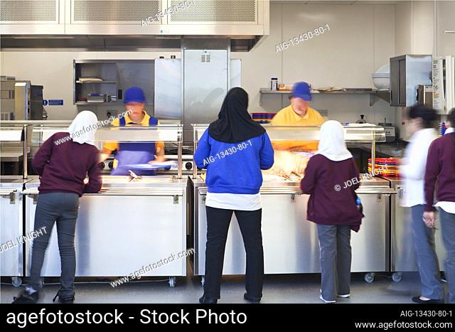 Edinburgh Primary School, 97 Queens Road, Walthamstow, London, E17 8QS, interior image of canteen food hall serving